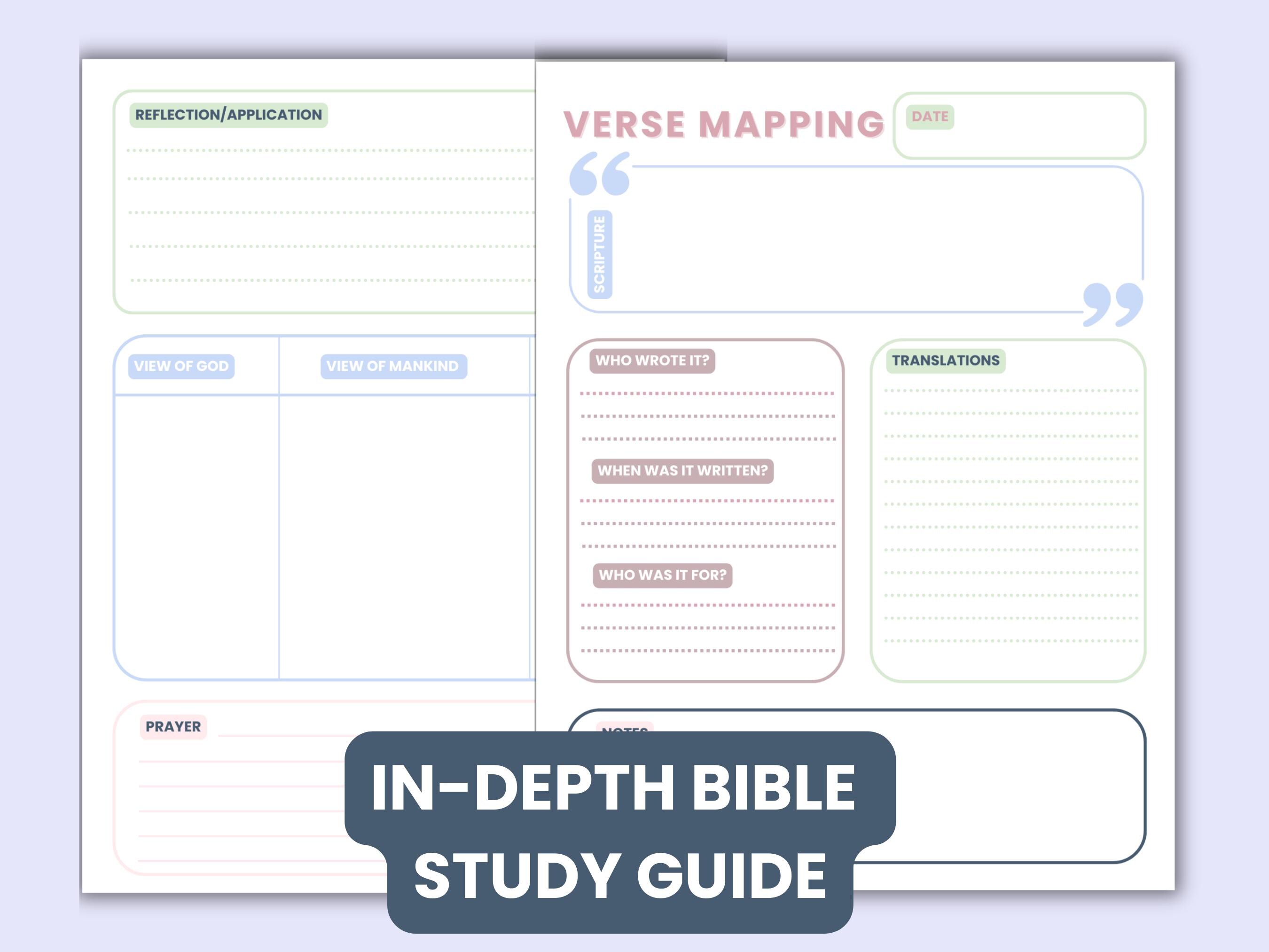 Verse Mapping | Bible Study Guide | Bible Study Template | Bible Study ...
