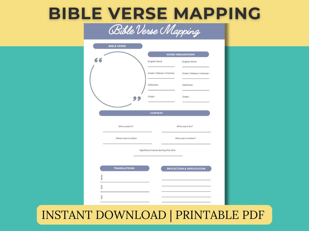 Verse Mapping | Bible Study Guide | Bible Study Template | Bible Verse ...