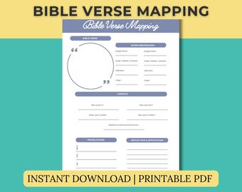 Verse Mapping | Bible Study Guide | Bible Study Template | Bible Verse Mapping | Bible Study Printable | Sermon Notes | Bible Study Journal