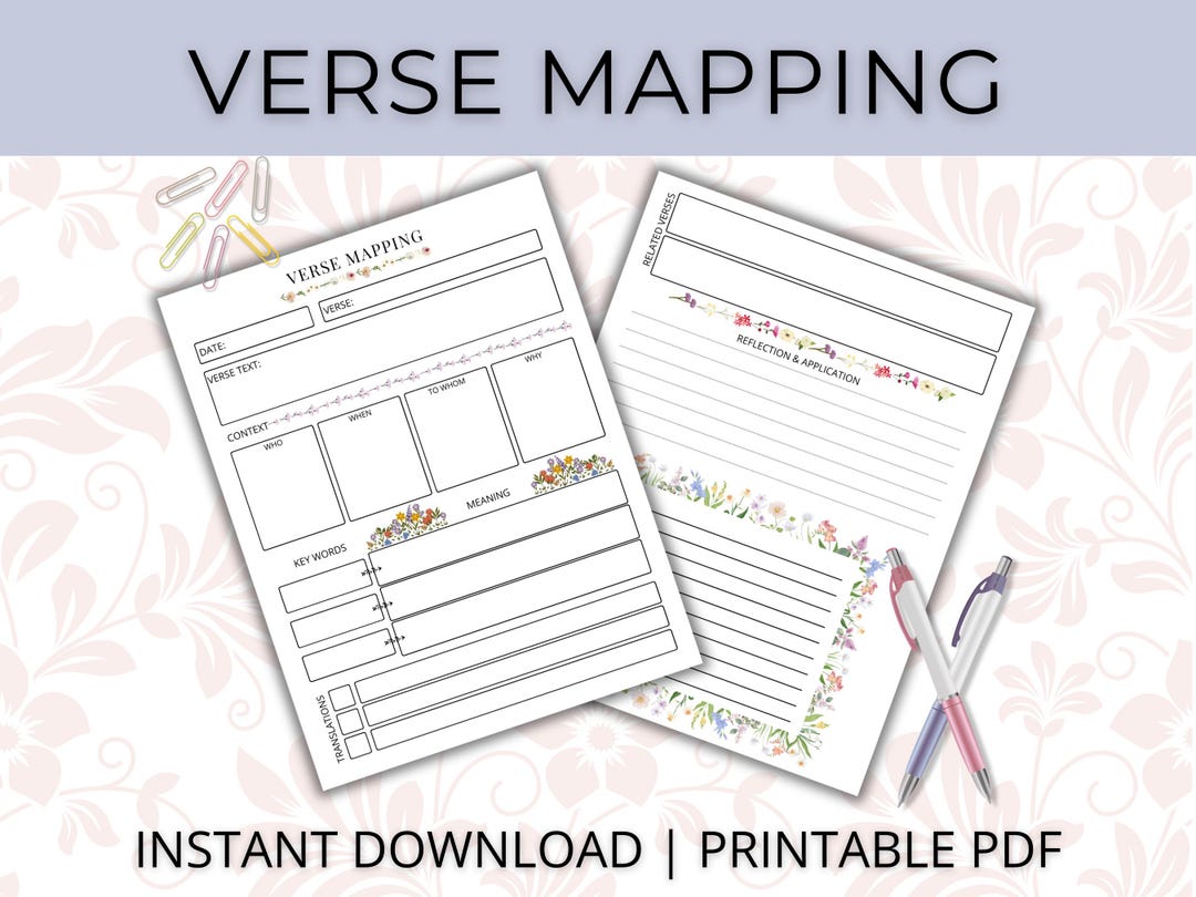 Verse Mapping | Bible Study Guide | Bible Study Template | Bible Verse ...