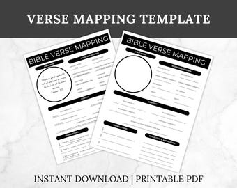 Bible Study Guide | Verse Mapping| Bible Study Printable | Bible Study Template | Sermon Notes | Bible Verse Mapping