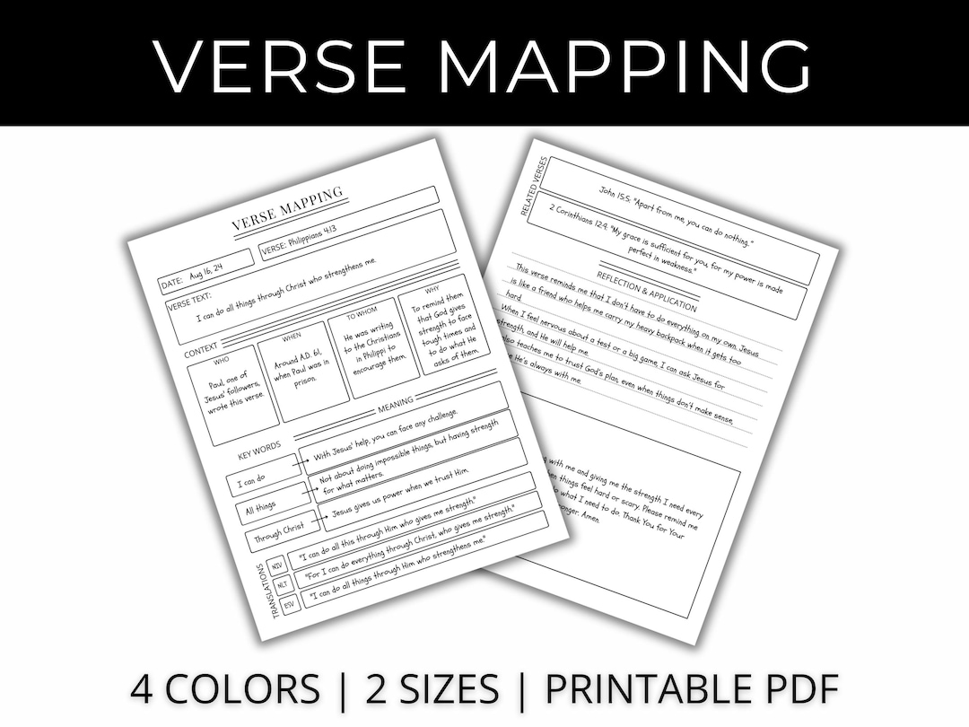 Verse Mapping | Bible Study Guide | Bible Study Template | Bible Verse ...