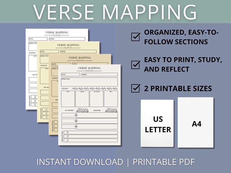 Sermon Message Map Verse Mapping | Bible Study Guide | Bible Study Template | Bible Verse ...