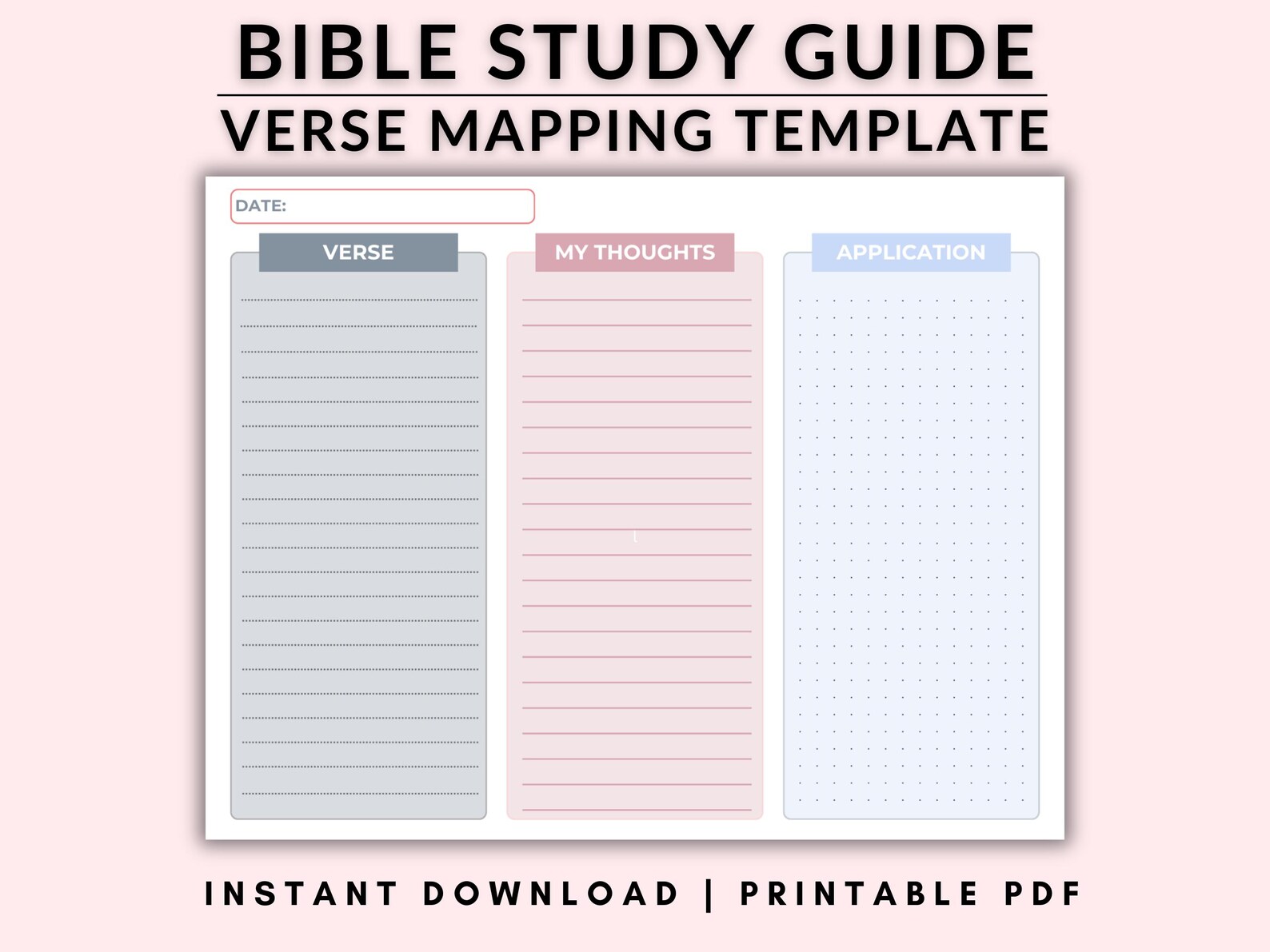 Bible Study Guide | Verse Mapping | Bible Study Template | Sermon Notes ...