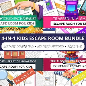 Escape Room for Kids| 4-in-1 Escape Room for Kids Bundle | Team Building Games | Classroom Escape Rooms | Birthday Escape Room for Kids