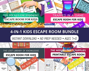 Escape Room for Kids| 4-in-1 Escape Room for Kids Bundle | Team Building Games | Classroom Escape Rooms | Birthday Escape Room for Kids