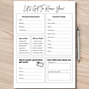 Team Building Get to Know Your Staff Questionnaire Printable | Team Building Get to Know Me Worksheet | Favorite Things List | Employee Favs