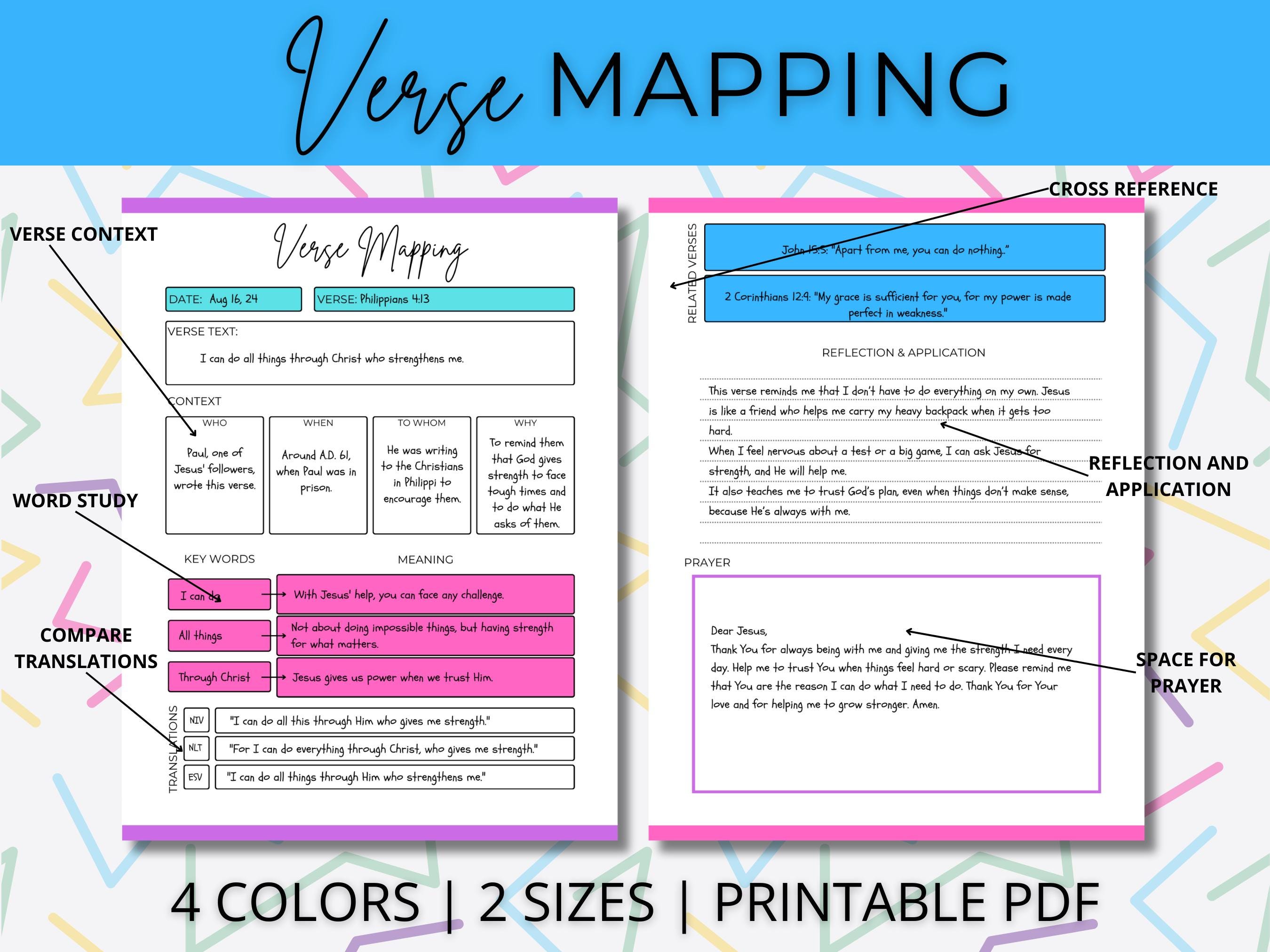 Verse Mapping | Bible Verse Mapping | Bible Study Guide | Bible Verse ...