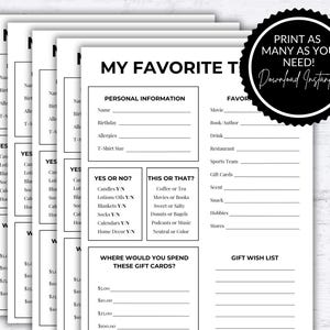 Team Building Get to Know Me Questionnaire Printable | Employee ...