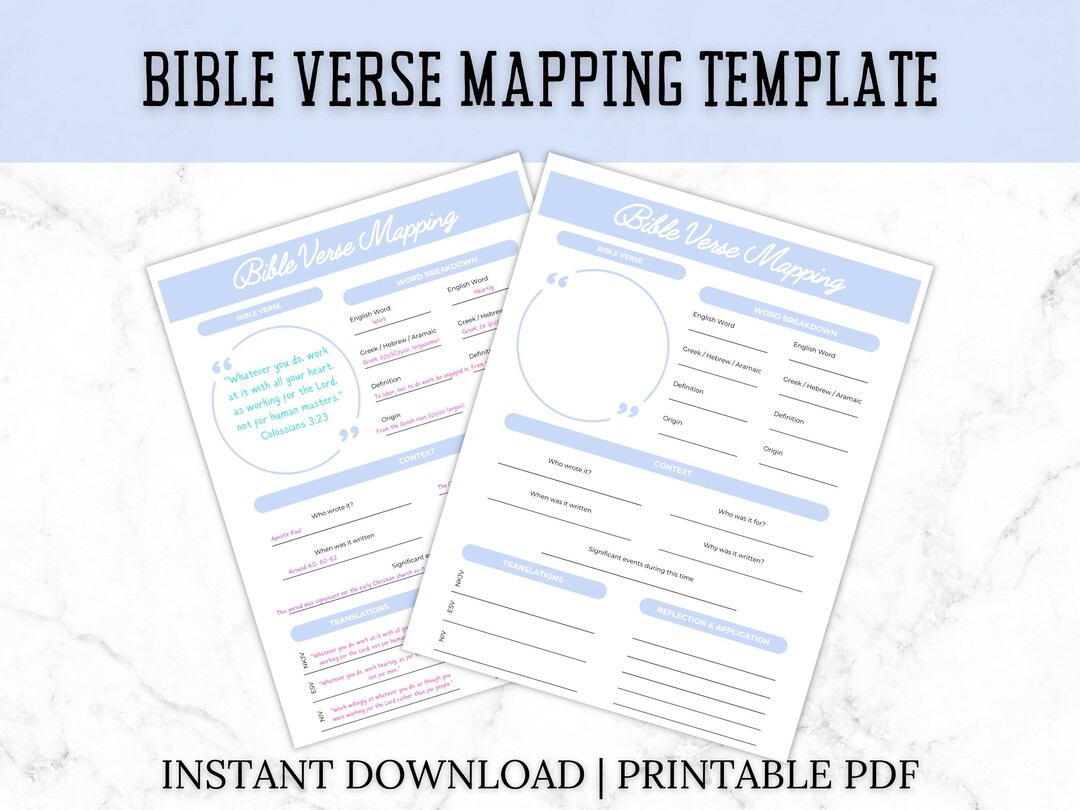 Bible Study Guide | Verse Mapping | Bible Study Printable | Bible Study ...