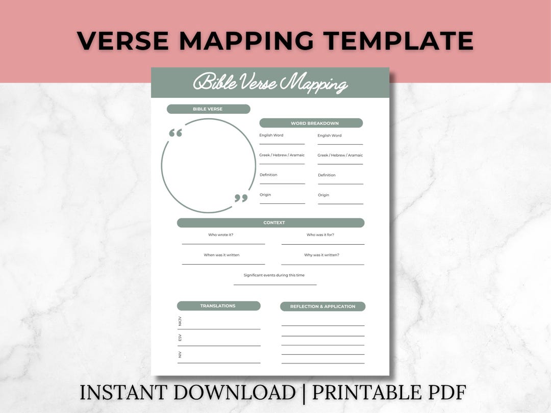 Bible Study Guide | Verse Mapping | Bible Study Printable | Bible Study ...