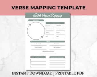 Bible Study Guide | Verse Mapping | Bible Study Printable | Bible Study Template | Bible Verse Mapping | Bible Study Guide | Bible Study