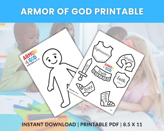 Armor of God Printable | Armor of God Coloring Page | Armor of God Sunday School Lesson | Armor of God Craft | Armor of God Bible Lesson