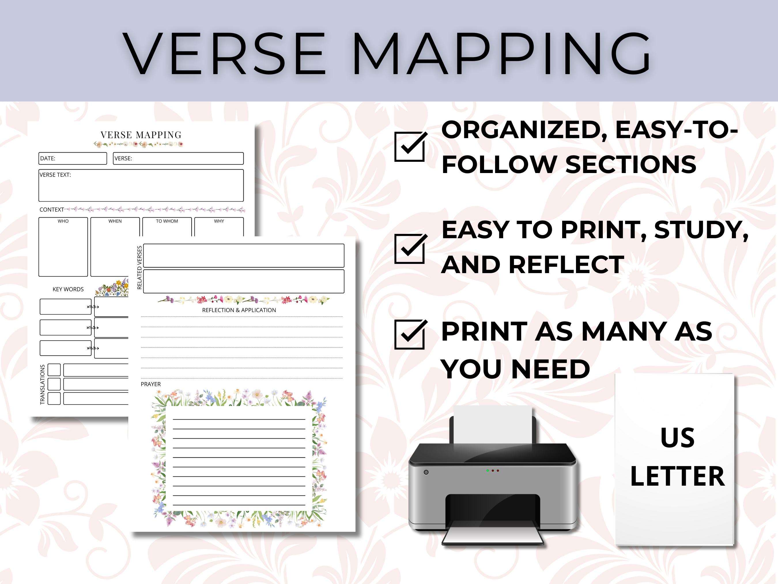 Verse Mapping | Bible Study Guide | Bible Study Template | Bible Verse ...