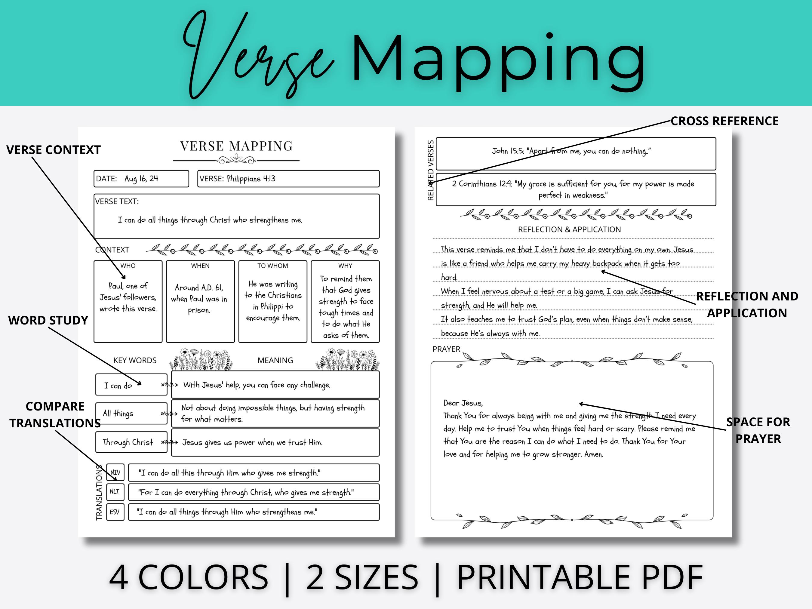 Verse Mapping | Bible Verse Mapping | Bible Study Guide | Bible Verse ...