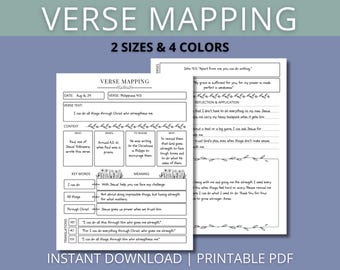 Verse Mapping | Bible Verse Mapping | Verse Mapping Template | Bible Study Guide | Bible Verse Mapping | Verse Mapping Journal | Bible Study