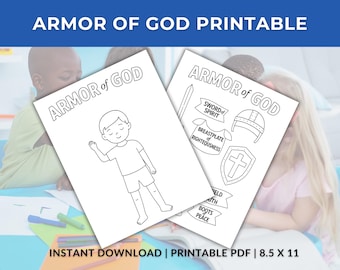 Armor of God Printable | Armor of God Coloring Page | Armor of God Sunday School Lesson | Armor of God Craft | Armor of God Bible Lesson