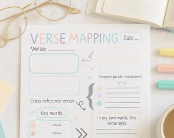 Bible Verse Mapping | Bible Study Guide | Bible Study Template | Teen Bible Study Printable | Bible Study Journal