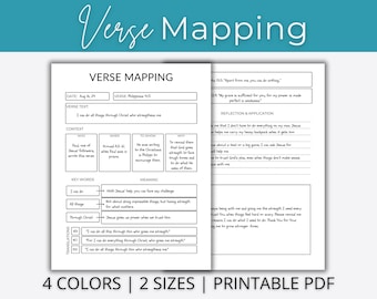 Verse Mapping | Bible Verse Mapping | Bible Study Guide | Bible Study Template | Sermon Notes | Bible Study Printable | Minimalist Verse Map