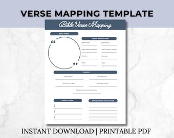 Verse Mapping | Bible Study Guide | Bible Study Template | Bible Verse Mapping | Bible Study Printable | Sermon Notes | Bible Study Journal