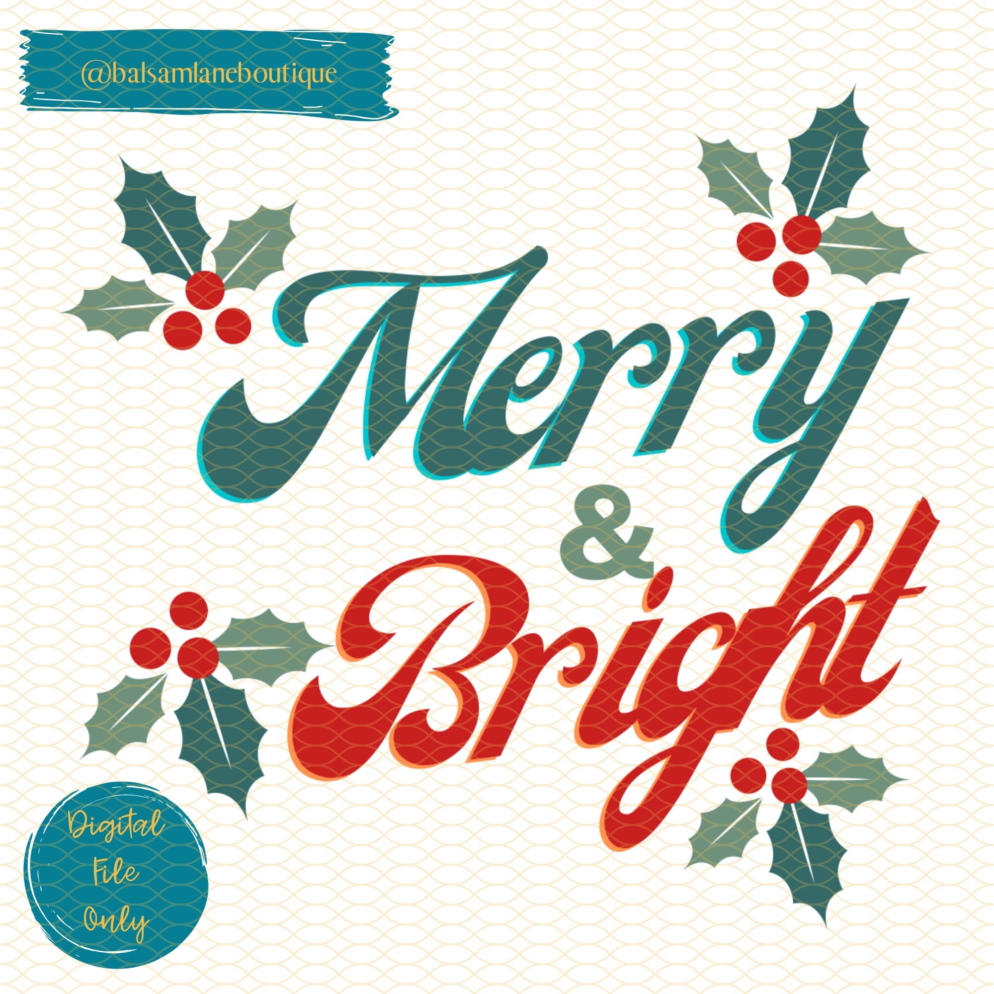 Merry & Bright SVG PNG | Holiday Svg Png, Cricut File, Silhouette File ...