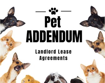 Pet Addendum Pet Agreement For Rental Lease