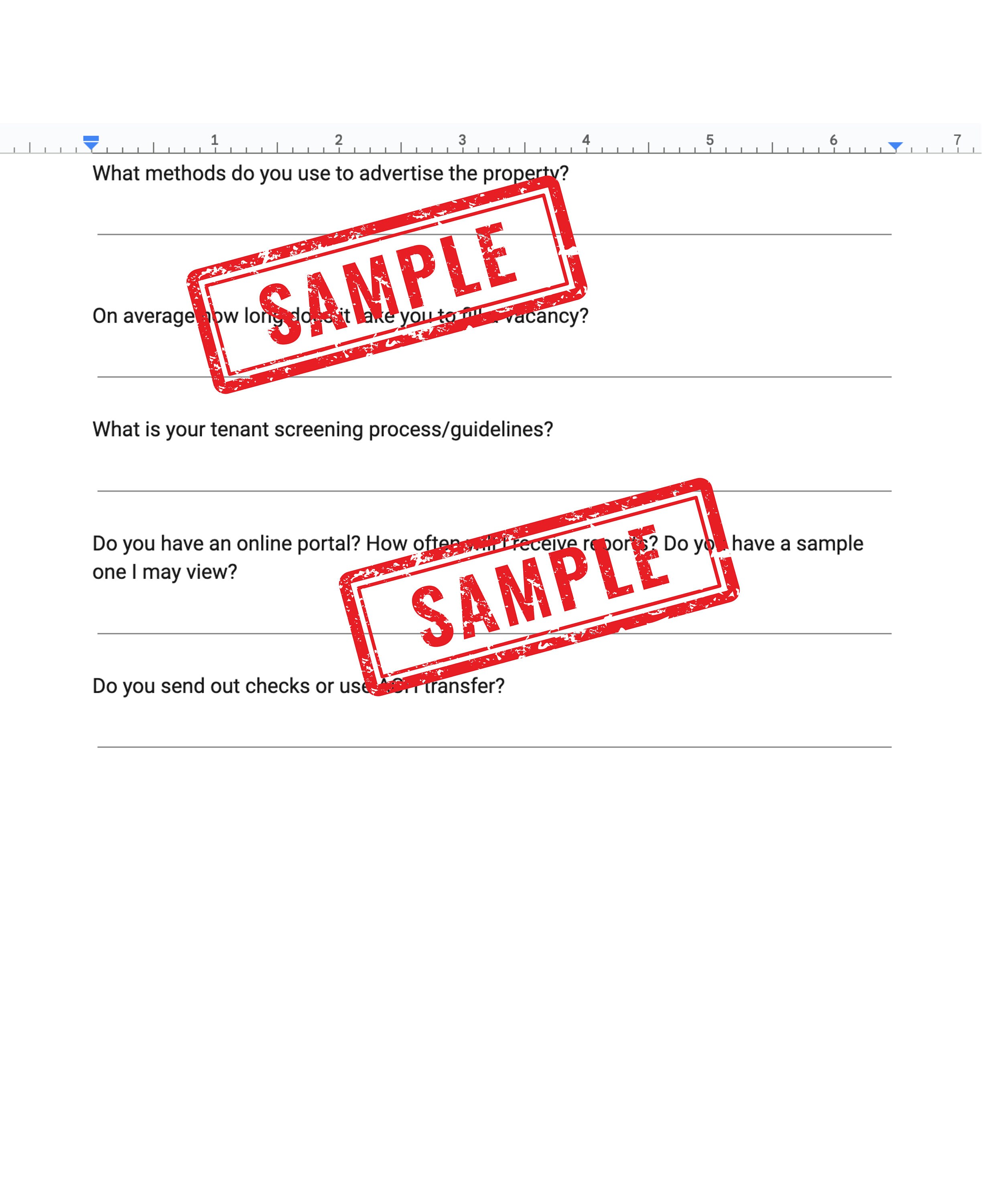 Property Management Questionnaire Questions Interview Find the Right ...