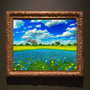 Printable Blue Bonnet Painting, Downloadable Art Work