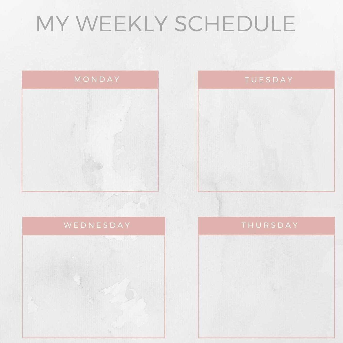 Workout Weekly Schedule Template - Etsy