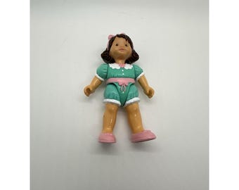 Vintage 1995 Fisher Price Loving Family Sister In Teal And Pink Outfit