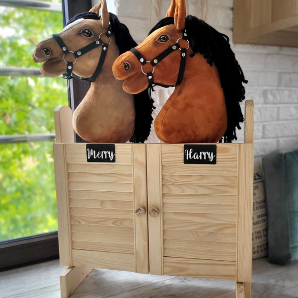 Hobby Horse Stall Hobbyhorse stable made of wood with space for 2 / Stable Hobby Horse