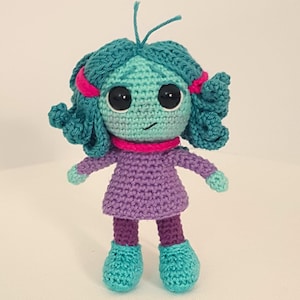 Crochet Disgust Doll | Inside Out Amigurumi | Handmade Pixar Character | Disgust Amigurumi Toy | Inside Out Gift | 5 Inch Crochet Doll