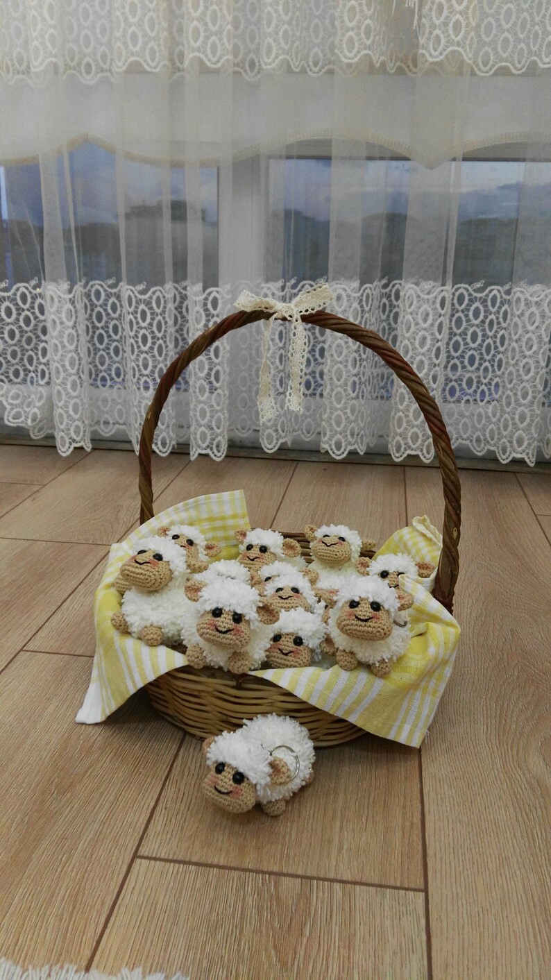 Amigurumi Lamb Keychain, Cute Mascot Charm, Lamb Lover Gift, Kawaii