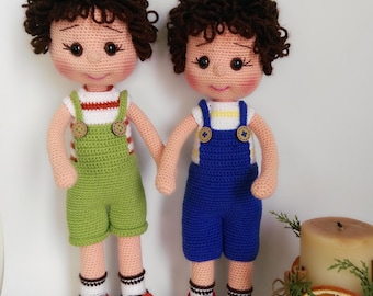 Op maat gemaakte gehaakte portretpop, gepersonaliseerd amigurumifiguur