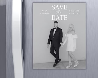 Ímãs de reserva de data com foto, convites de casamento com ímã de foto, Ímã de reserva de data de casamento, Ímã de reserva de data com código QR