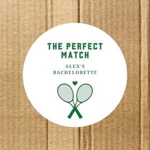 Perfect Match Bachelorette Stickers, Tennis Bachelorette, Bachelorette Stickers, Personalized Wedding Stickers, Party Favors, Bachelorette
