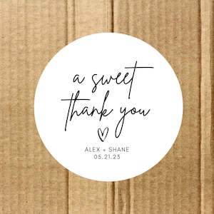Wedding Stickers, Personalized Wedding, Favor Labels Thank You Stickers, Custom Labels, Personalised Wedding Stickers, Round Favor Sticker