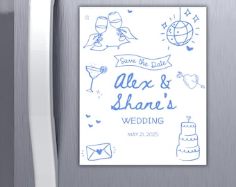 Ímãs de casamento para salvar a data, convites de casamento com ímã, ímãs de casamento para salvar as datas, código QR do ímã de foto para salvar a data