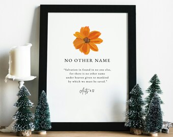 Salvation Scripture Wall Art – Watercolor Floral Christian Print (Digital Download)