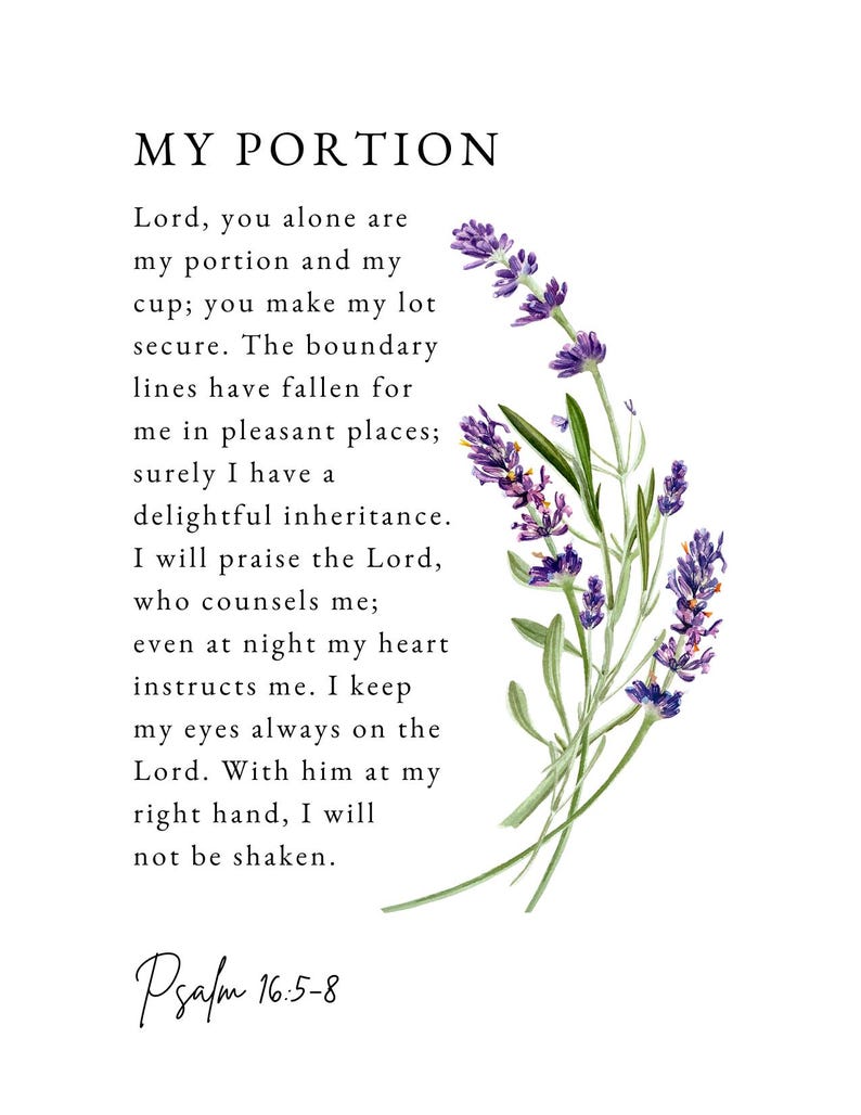 Comfort From Psalms Scripture Art Prints: Watercolor Floral Bible Verse ...