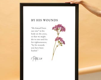Christian Scripture Art: Watercolor Floral Bible Verse (Digital Download)