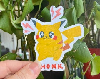 Sticker mollige pika / sticker schattige poke anime / uitgestanste laptopsticker / sticker elektrische pika-personage
