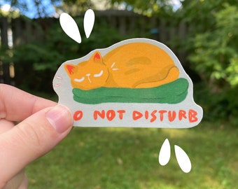 Gestanste sticker kat niet storen / leuke sticker waterfles / waterdichte sticker / decoratieve laptopsticker / sticker dierenkat