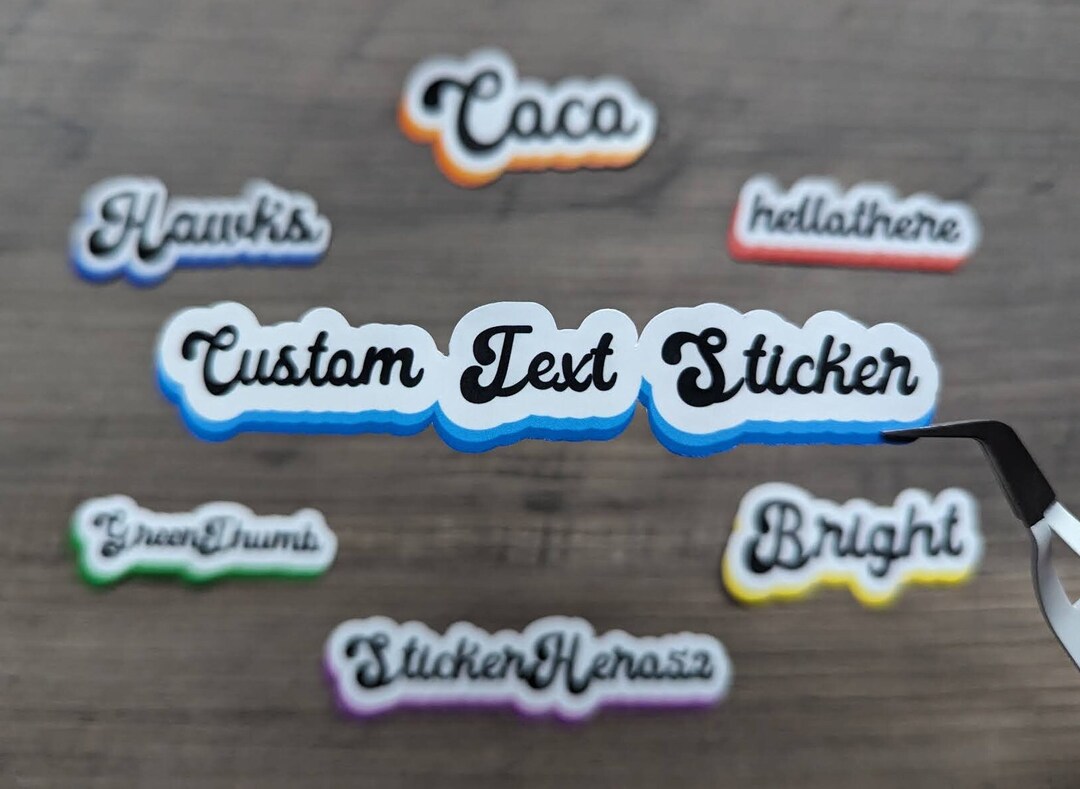 Custom Waterproof Text Stickers - Etsy