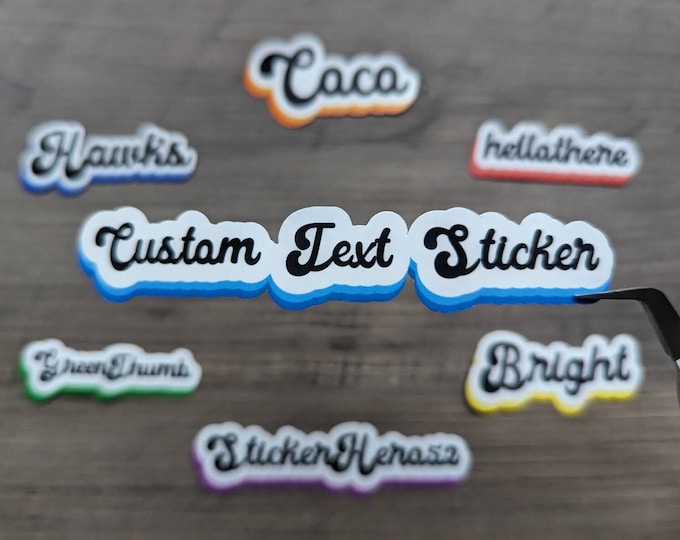 Custom Waterproof Text Stickers - Etsy