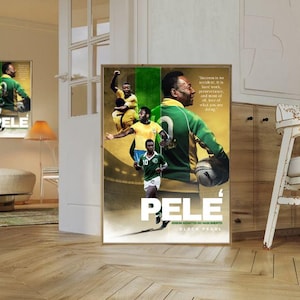 Pelé Digitales Poster – Druckbare Fußball Wandkunst in den Größen A1, A2, A3, A4, A5 – Brasilien Fußball Legende Dekor – Sofort Download