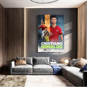Póster digital de Cristiano Ronaldo CR7 / Arte mural de fútbol imprimible / Descarga en PDF de CR7 (tamaños A1, A2, A3, A4 y A5) / Frase de Ronaldo en formato JPG y PDF