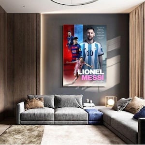 Póster digital de Lionel Messi / Arte mural de fútbol imprimible / Leyenda del fútbol argentino / Descarga instantánea / Tamaños A1-A5 incluidos / PDF