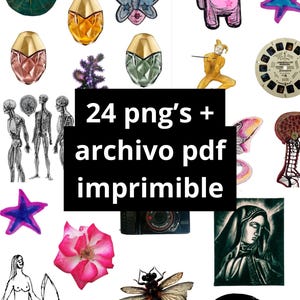 Pack 24 pngs + pdf archive, digital journal, digital printing, digital resources, zip archive