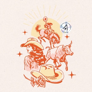 Cowgirl Life Story SVG Bronco Rodeo Western Boho Bohemian Cowboy Longhorn Bull Illustration Wild West Tshirt Transparent PNG Digital Poster